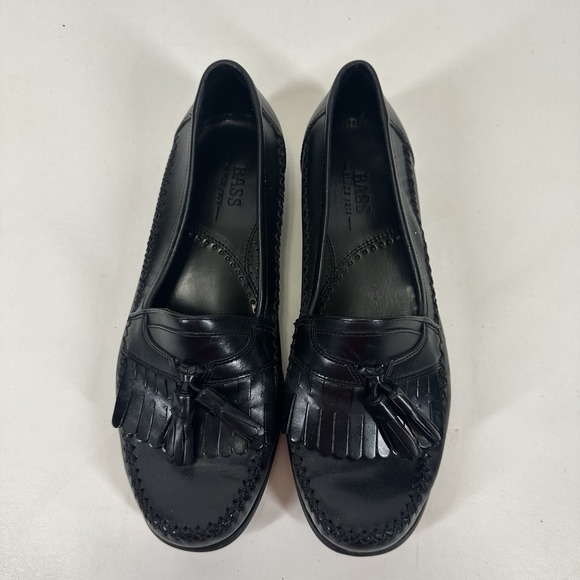 Bass Mens Loafers Lowell Size 9 M Black Leather Kiltie Tassel Slip On main image 9